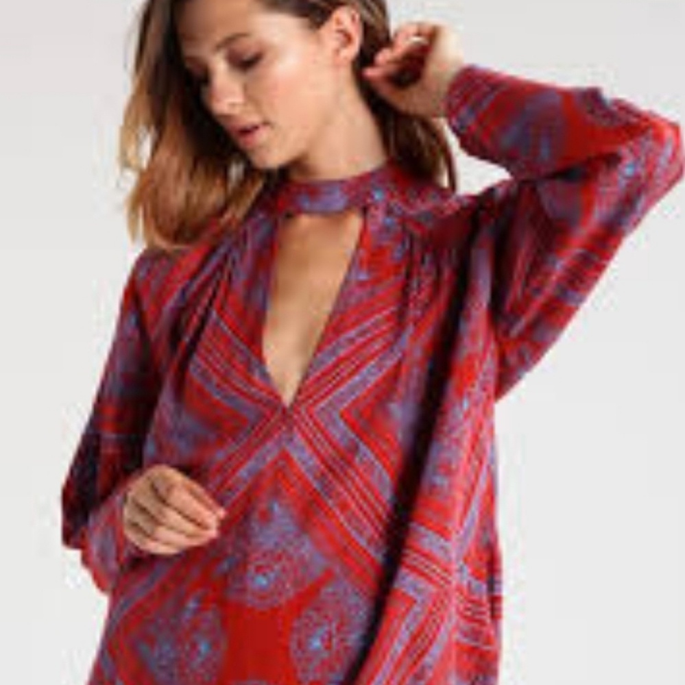 NWOT Free People - Walking On A Dream Tunic in Red